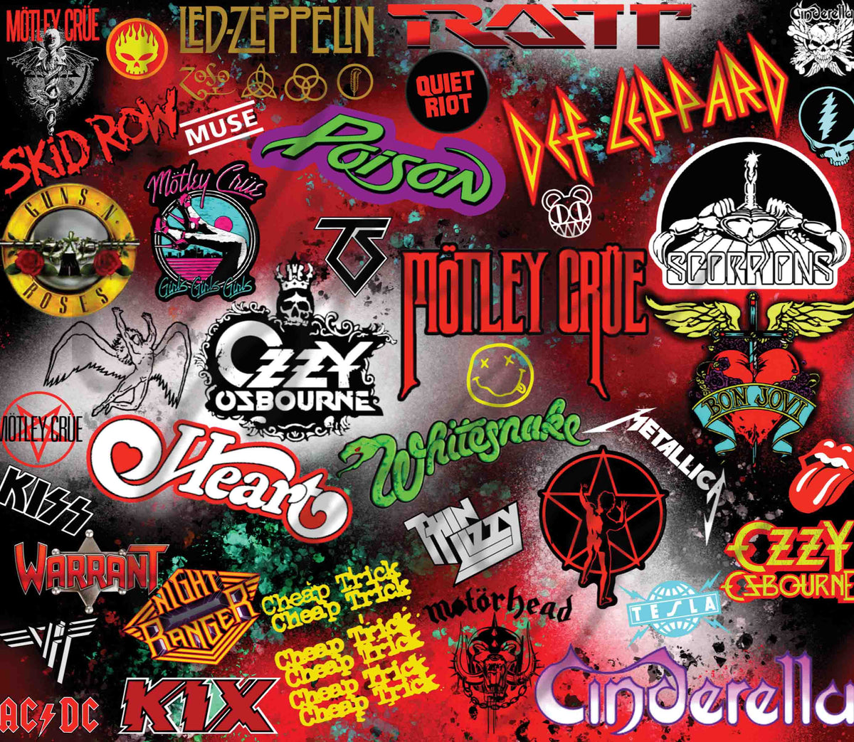 band logo collage
