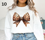 Leopard Bow Collection DTF Transfers- 10 Designs-10 sizes