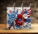 Patriotic Floral Vinyl Tumbler wraps- 11 designs