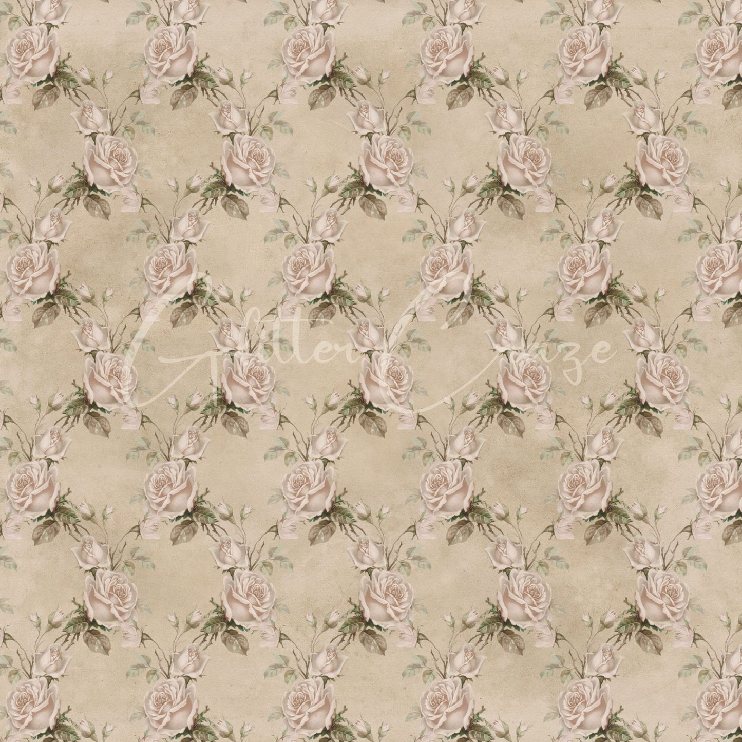 Vintage Brown Floral Collection 12x12 Vinyl sheets- 12 Designs available