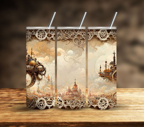 Steampunk Vintage Vinyl tumbler wraps- 10 Designs