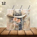 Vintage Western Hat Vinyl Tumbler Wraps- 12 Designs