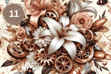 Steampunk Floral Bees Vinyl collection- 12x12 vinyl sheets-20 designs available