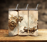 Steampunk Vintage Vinyl tumbler wraps- 10 Designs