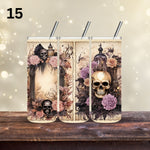 Victorian Skulls Vinyl Tumbler Wraps- 20 Designs