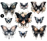 Gothic Butterflies UV DTF Decal Sheet- 2 Design options