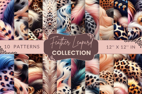 Feather Leopard Collection 12x12 Vinyl Sheets- 10 Designs Available