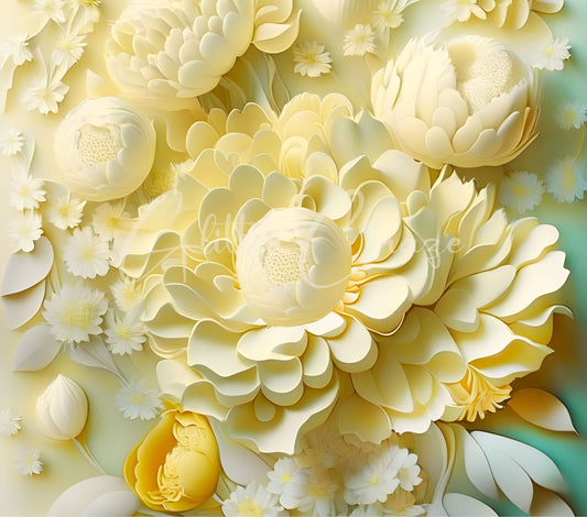 3D Flowers and roses vinyl tumbler wraps- 14 Desigs
