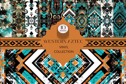 Western Aztec Collection 12x12 Vinyl Sheets- 10 Designs Available