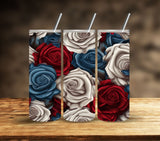 Patriotic Floral Vinyl Tumbler wraps- 11 designs