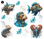 Steampunk Sealife UV DTF Decal Sheets- 5 Designs Available