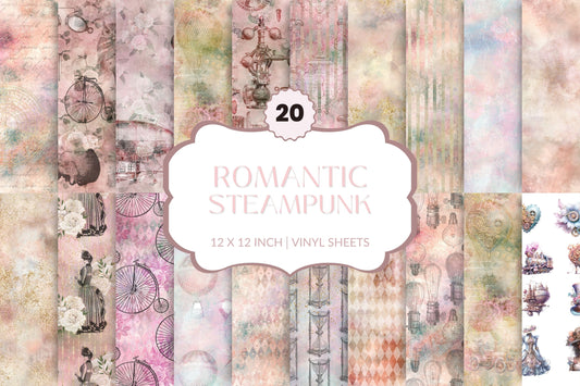 Romantic Steampunk- 12x12 vinyl sheets- 20 Designs