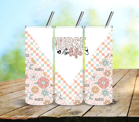 Nurse Life V-split Vinyl Tumbler wrap - 2 Design options