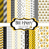 Bee Happy Digital paper download