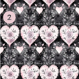 Gothic Valentine Pink Collection 12x12 Vinyl Sheets- 10 Designs Available