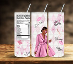 Black Queen Nutrition Facts Vinyl Tumbler wrap- 4 Designs