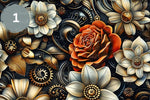 Steampunk Floral Vinyl collection- 12x12 vinyl sheets- 6 designs available