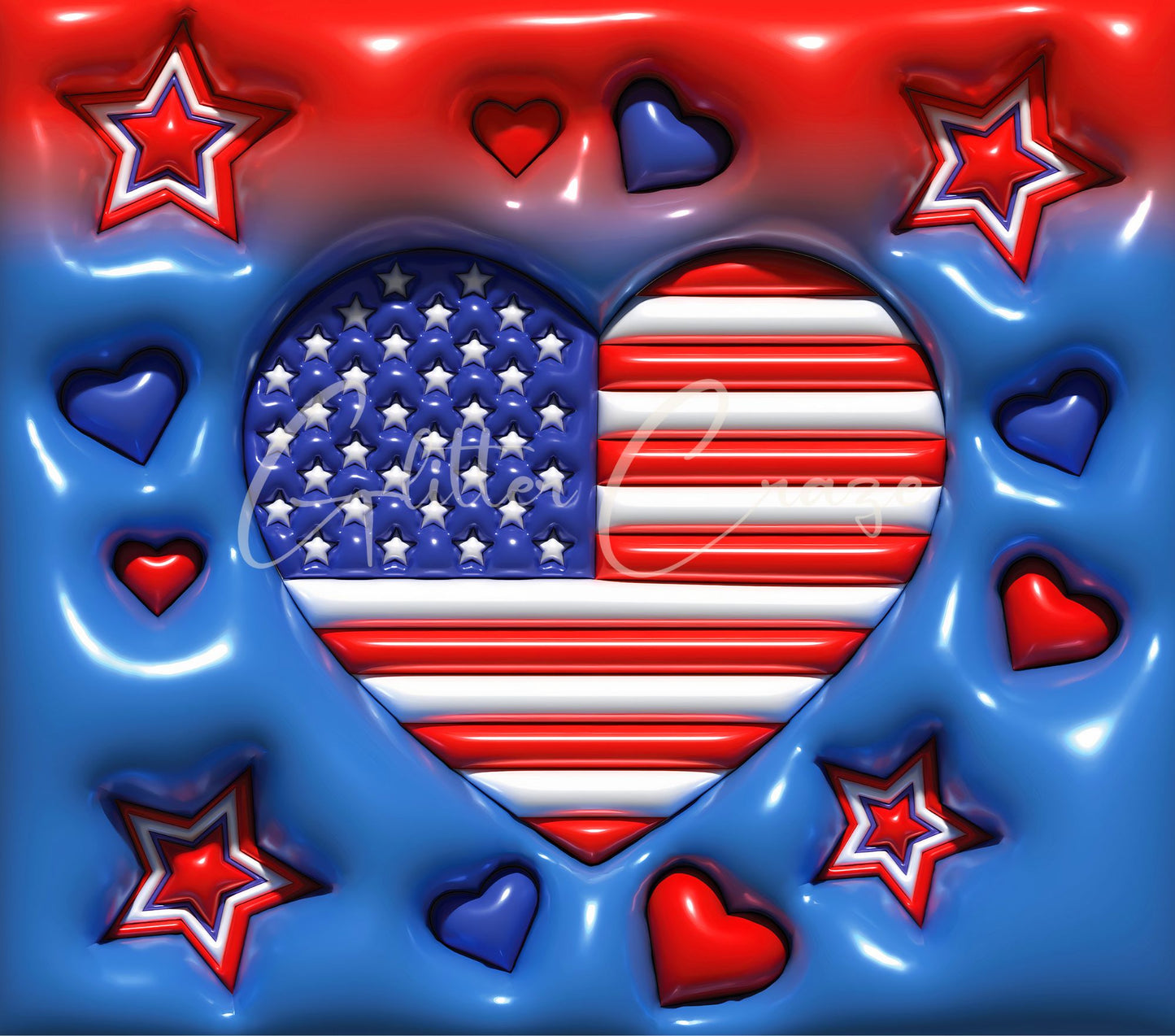 4th of July inflated hearts wraps