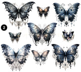 Gothic Butterflies UV DTF Decal Sheet- 2 Design options