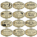 Potion Label Decals- 12x12 sheet 8 Sheet Designs