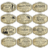 Potion Label Decals- 12x12 sheet 8 Sheet Designs