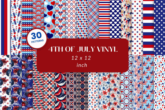 4th of July 12x12 vinyl sheets- 30 patterns