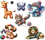 Knitted Creatures UV DTF Decal Sheets - 3 Design Options