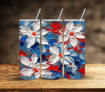 Patriotic Floral Vinyl Tumbler wraps- 11 designs