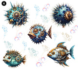 Steampunk Sealife UV DTF Decal Sheets- 5 Designs Available