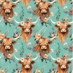 Highland Cow 12x12 Vinyl Sheets- 8  Designs