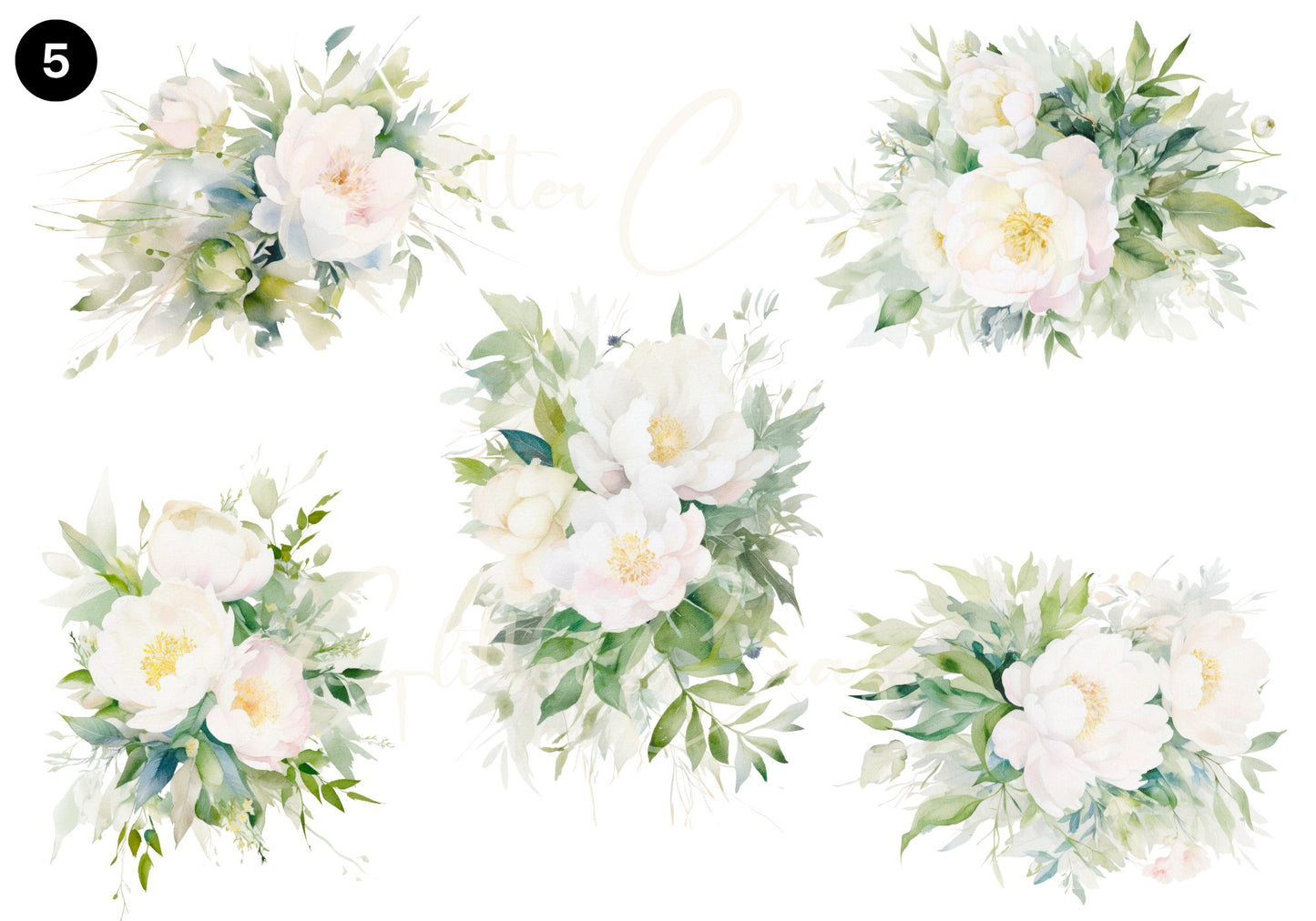 Watercolor Floral Decal Sheets 11 design