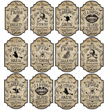 Potion Label Decals- 12x12 sheet 8 Sheet Designs