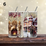 Victorian Christmas vinyl tumbler wraps- 9 Designs