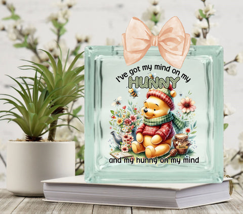 I've got my mind on my hunny Glass Block Decal