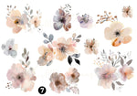 Watercolor Floral Decal Sheets 11 design