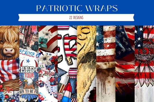 Patriotic Vinyl Tumbler Wraps- 22 Designs