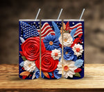 Patriotic Floral Vinyl Tumbler wraps- 11 designs