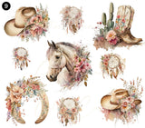 Western Floral UV DTF Decal Sheets- 9 Designs