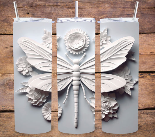 3D Dragonflies vinyl tumbler wraps- 8 designs