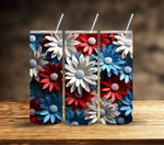 Patriotic Floral Vinyl Tumbler wraps- 11 designs