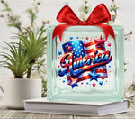 America Glass Block Decal