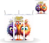 Crazy Birds Vinyl tumbler wraps- 18 Designs