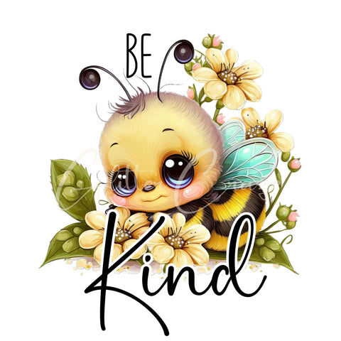 Bee Kind Decal with Baby Bee UV DTF Decal