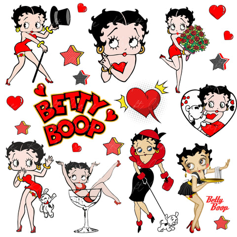 Betty UV DTF Decal accent Sheet 10x10