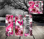 Breast Cancer Survivor Vinyl Tumbler wrap