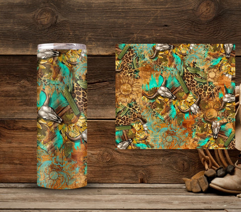 Bullskulls and Sunflowers Vinyl Tumbler wraps