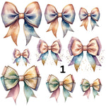 Celestial Coquette Bows UV DTF Decal accent Sheet 10x10 sheet 3 designs