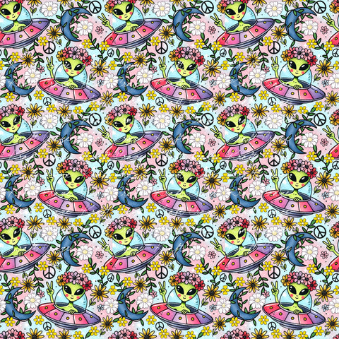 Floral Alien 12x12 sheet Adhesive vinyl