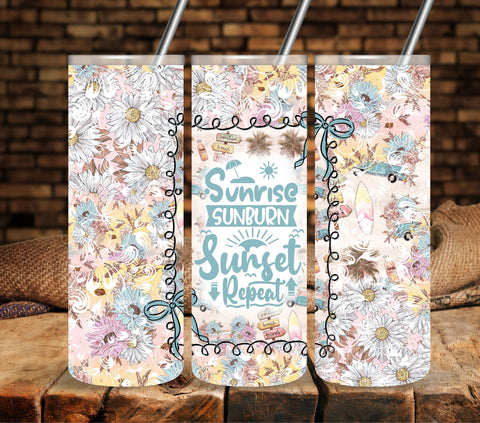 Sunrise, Sunburn, Sunset Repeat Vinyl tumbler wraps