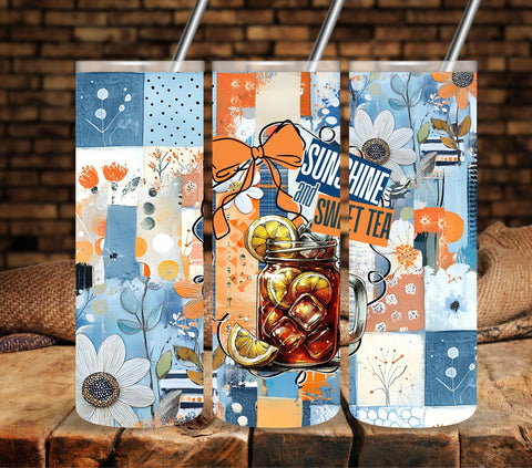 Sunshine and sweet tea Vinyl tumbler wraps